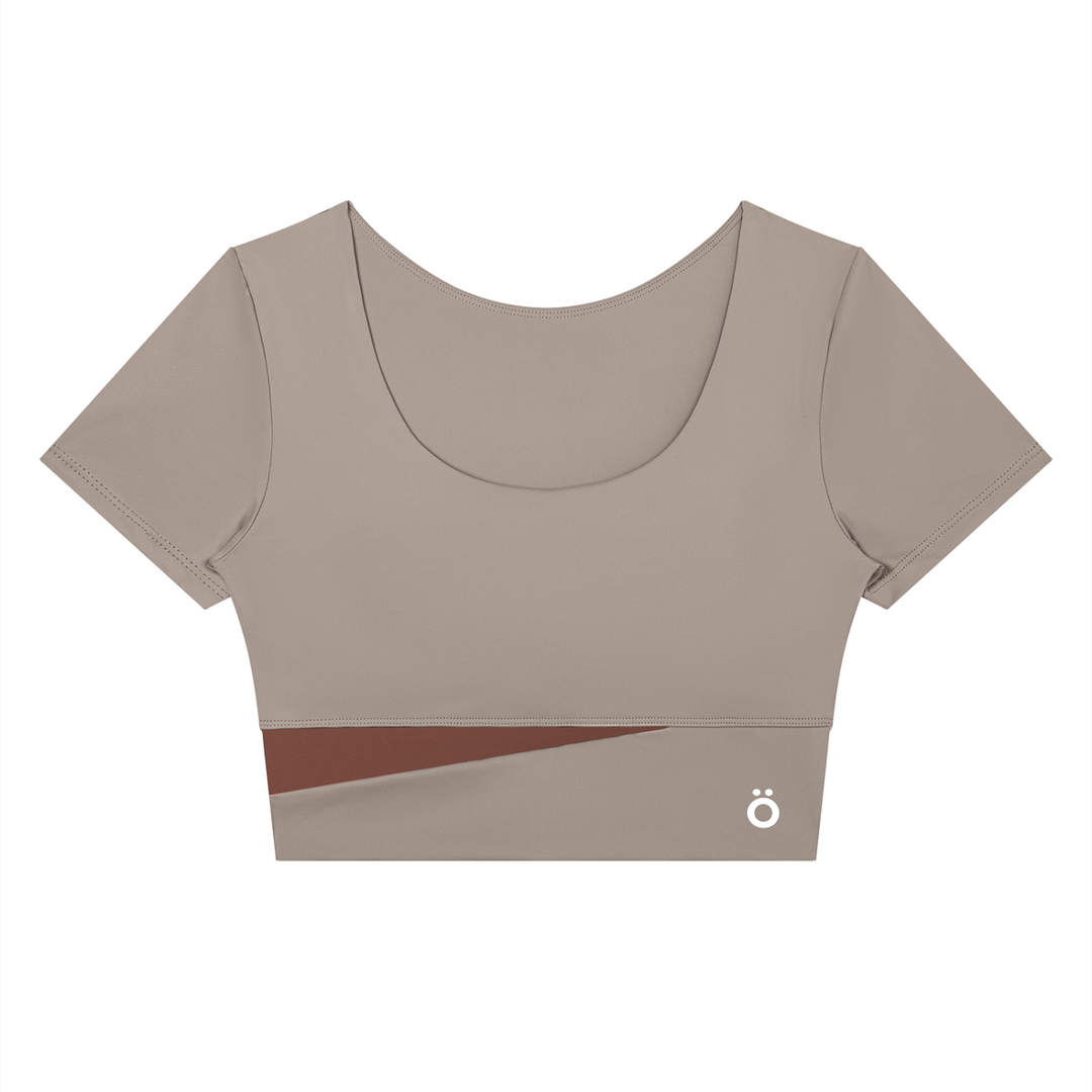 Amara Panelled Crop Yoga T-Shirt