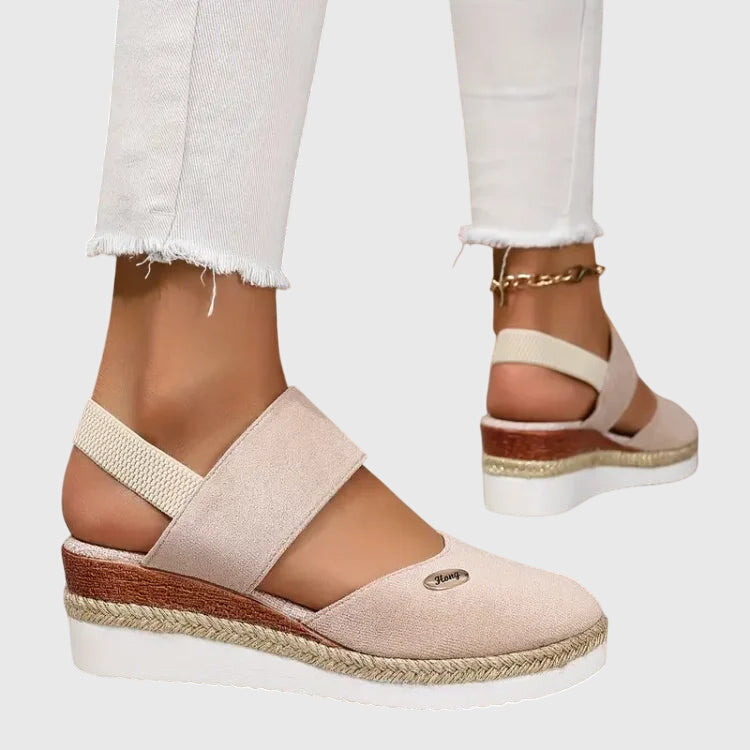 Women's Boho Sandals Beaded Elastic Ankle Strap