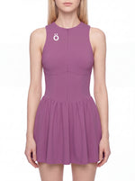 Load image into Gallery viewer, Selena Ruched Sleeveless Full-Zip Dress
