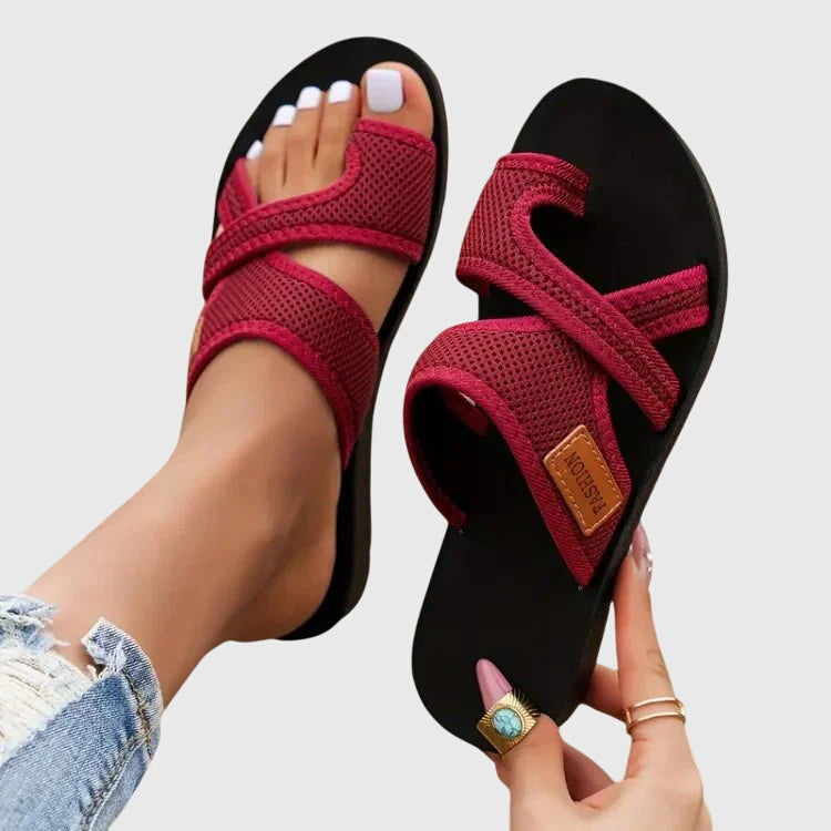 Women's Sandals Mesh Strap Platform Slip On Style