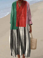 Load image into Gallery viewer, Women's Casual Maxi Dress Colorful Patchwork Print
