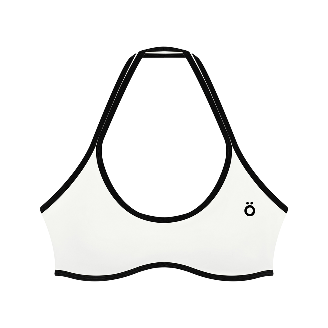 Diana Halter Color Block Yoga Sports Bra - In White