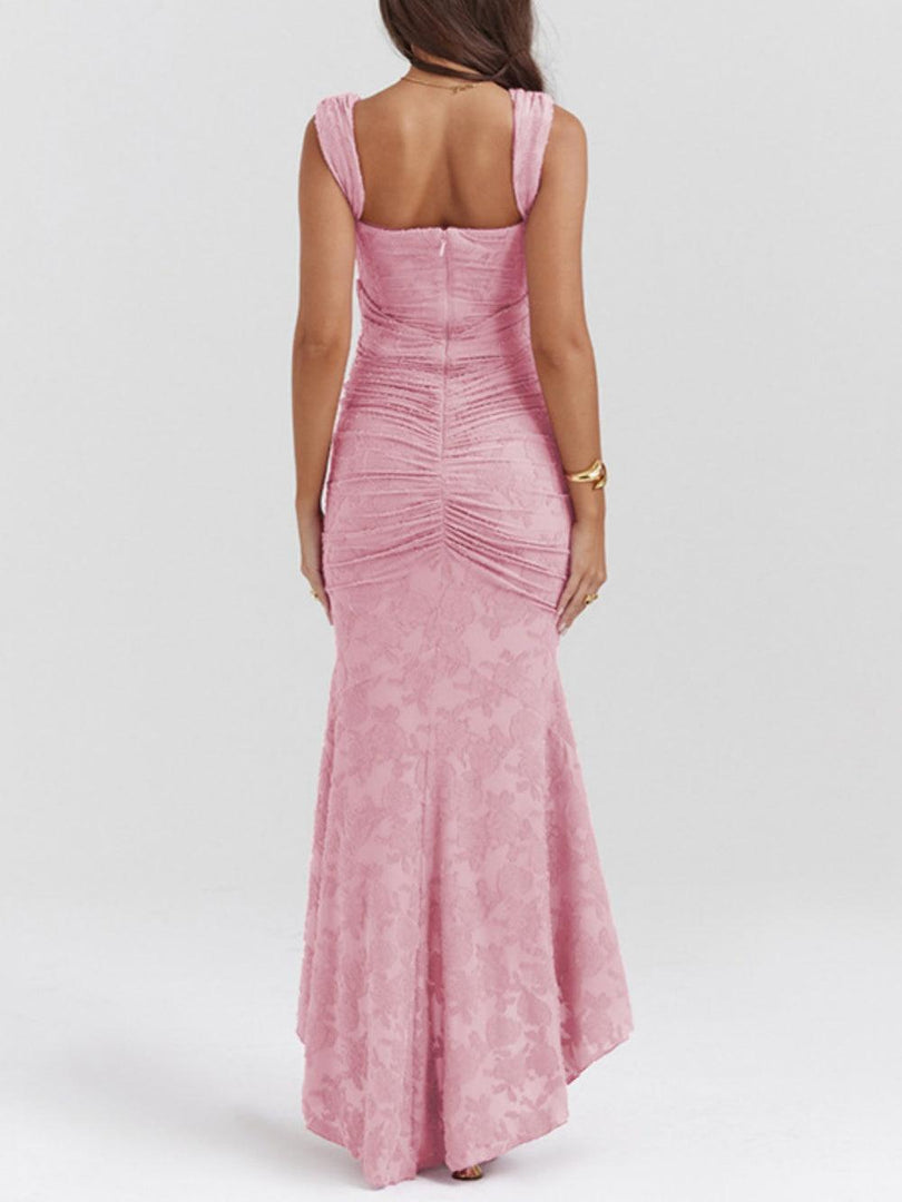 Women's Corset Dress for Formal Wedding Guest Style with Ruched Mermaid Hem