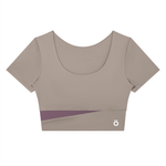 Load image into Gallery viewer, Amara Panelled Crop Yoga T-Shirt
