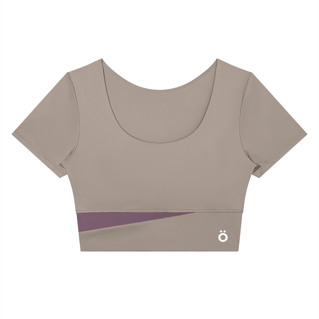 Amara Panelled Crop Yoga T-Shirt