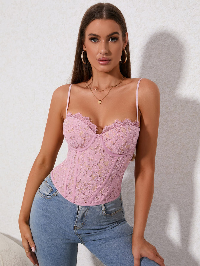 Zip Back Lace Cami Top | Vacation Top