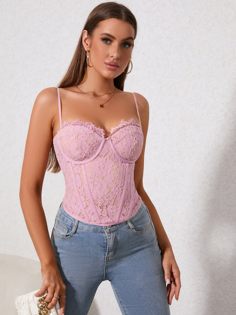 Zip Back Lace Cami Top | Vacation Top
