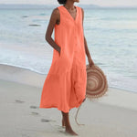 Load image into Gallery viewer, Women's White Sundress Casual Midi Style
