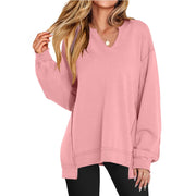 Women's Tunic Top V Neck Long Sleeve Oversized Relaxed Style