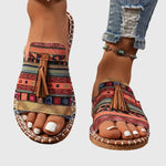 Load image into Gallery viewer, Comfortable Sandals for Women with Tassel Strap Slip On Casual Style
