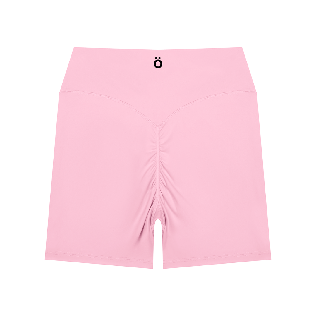 AntoniaHigh Waisted Yoga Biker Shorts - White & Pink