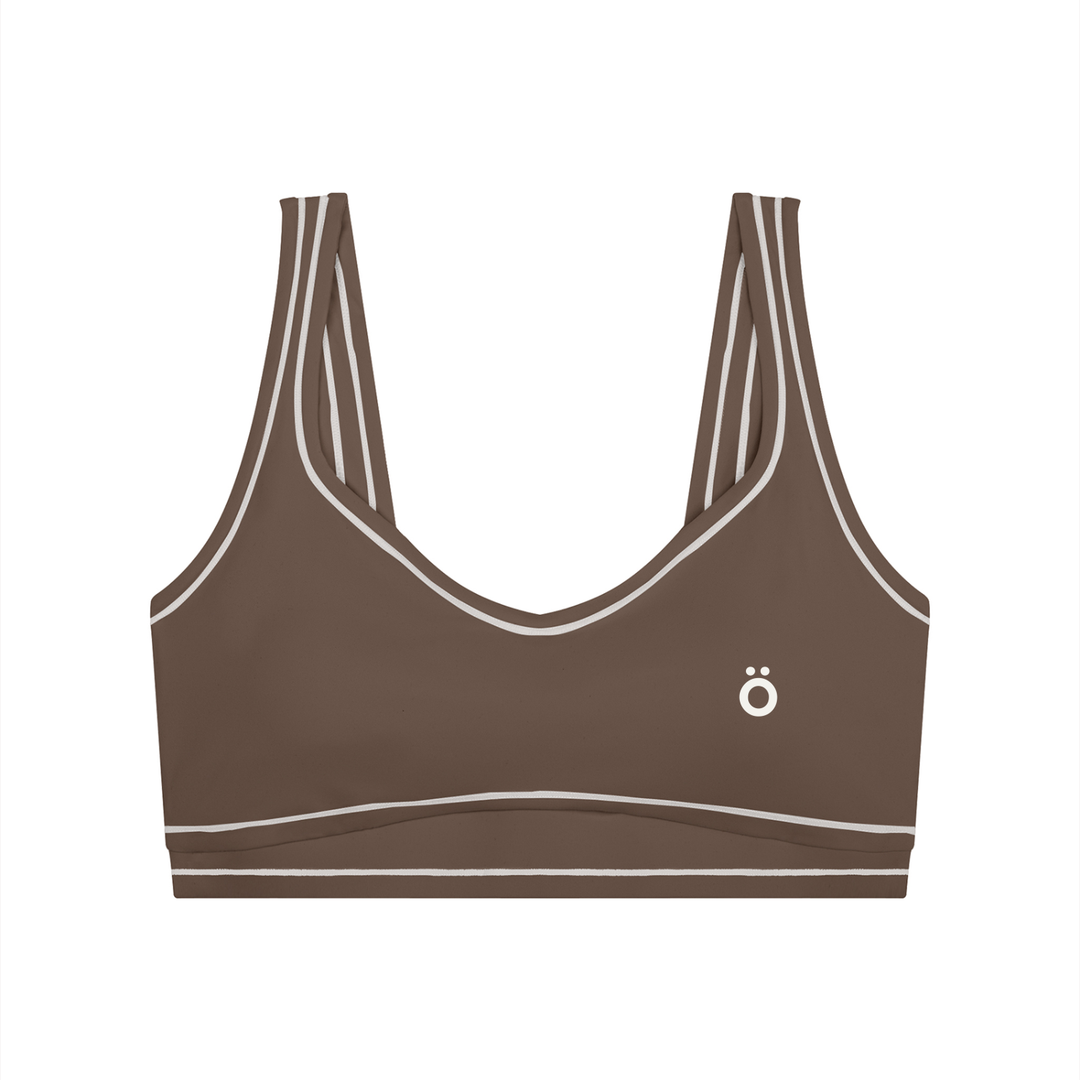 Servilia Topstitching Yoga Sports Bra