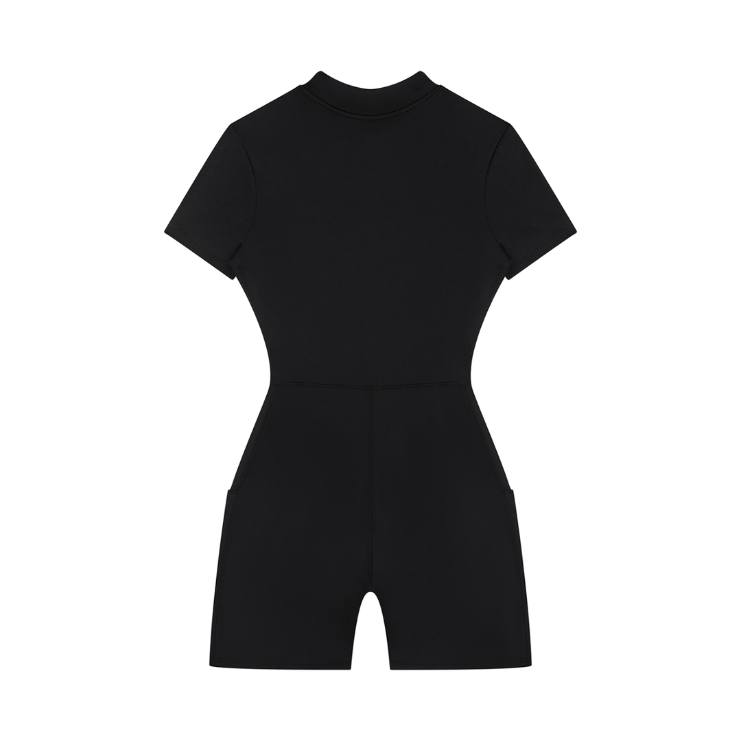 Maxima Quarter-Zip Short Sleeve Romper