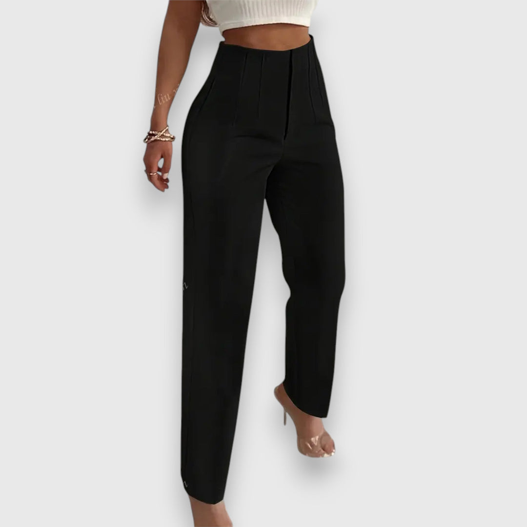 Women's High Waisted Dress Pants Straight Leg Tailored Style