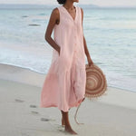 Load image into Gallery viewer, Women's White Sundress Casual Midi Style
