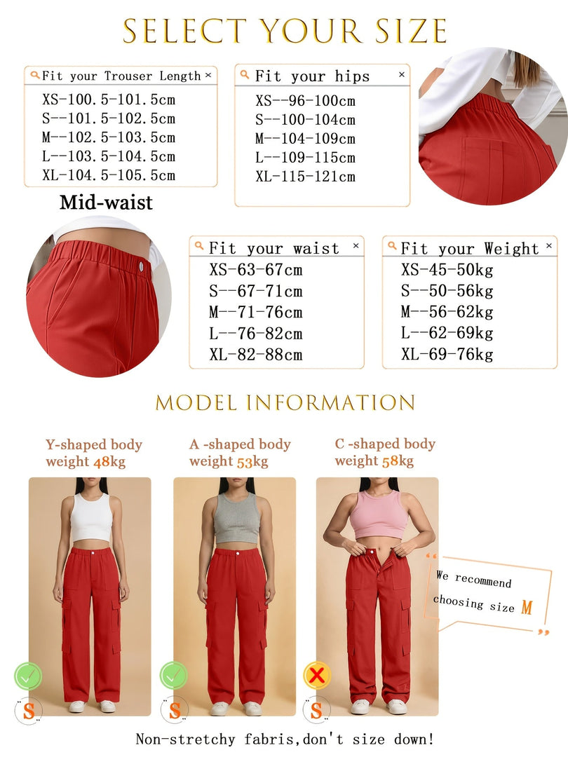 Women's Cargo Pants High Waist Wide Leg Relaxed Flowing Style