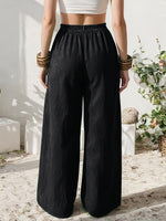 Load image into Gallery viewer, Women's Linen Wide Leg Pants High Waist Pocket Flowing Relaxed Casual Style
