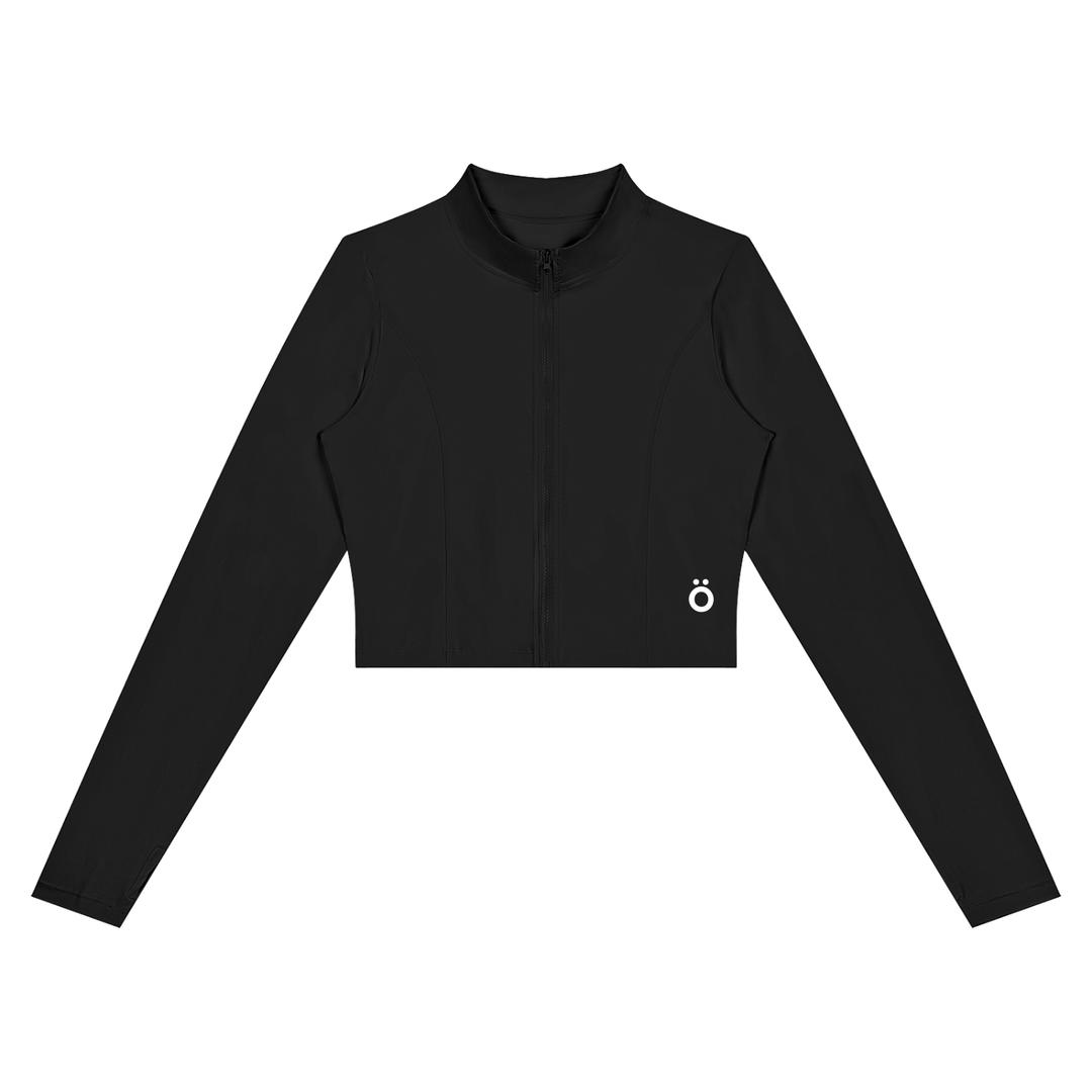 Arcadia Crop Yoga Sports Jacket - In Black