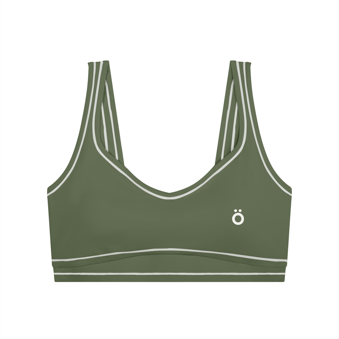 Servilia Topstitching Yoga Sports Bra