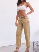 Load image into Gallery viewer, Women's Relaxed Khaki Barrel Jeans High Waist Curved Leg
