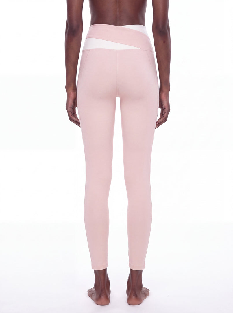 Juno Block Yoga Leggings - In Apricot