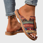 Load image into Gallery viewer, Comfortable Sandals for Women with Tassel Strap Slip On Casual Style
