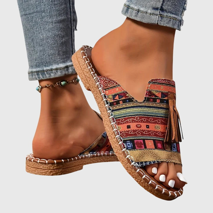 Comfortable Sandals for Women with Tassel Strap Slip On Casual Style