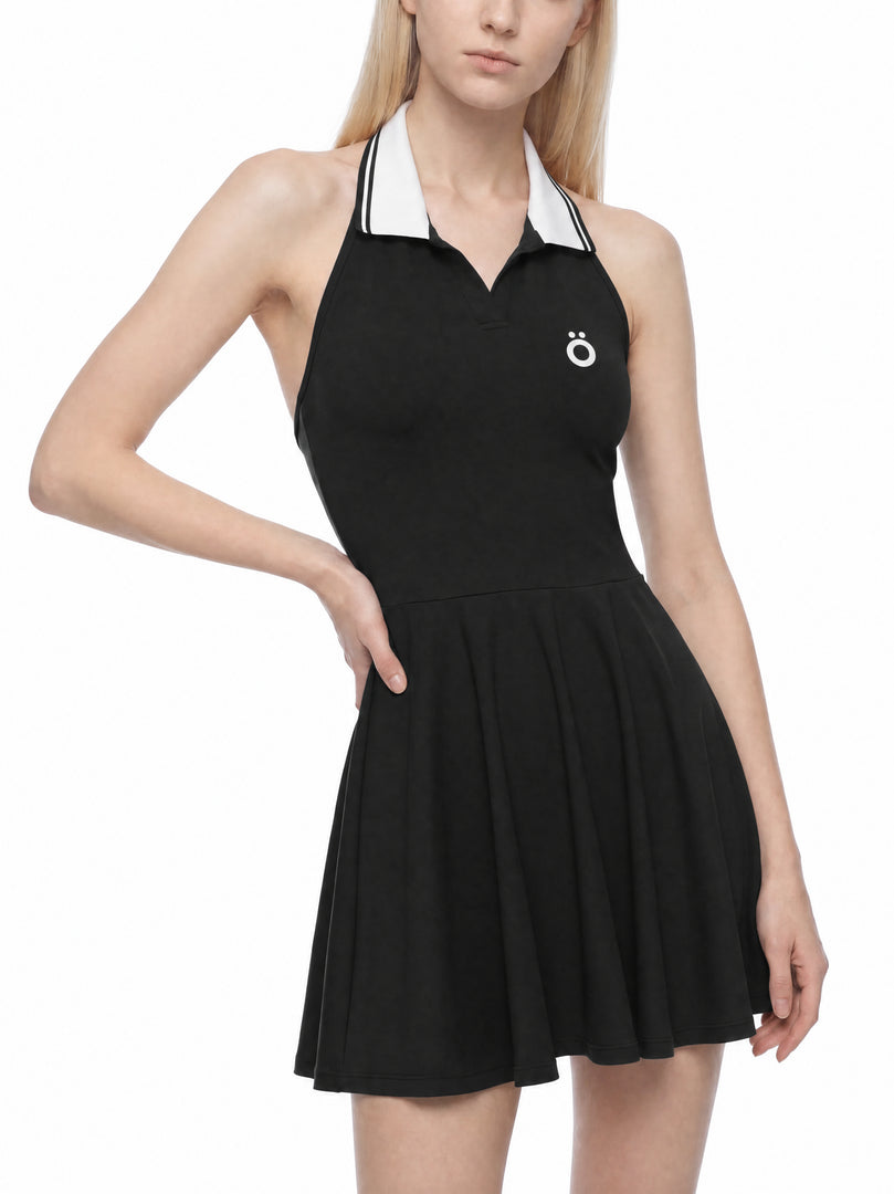 Lucia Collared Halter A-Line Tennis One Piece Dress