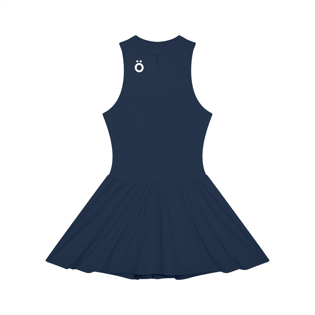 Selena Ruched Sleeveless Full-Zip Dress