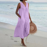 Load image into Gallery viewer, Women's White Sundress Casual Midi Style
