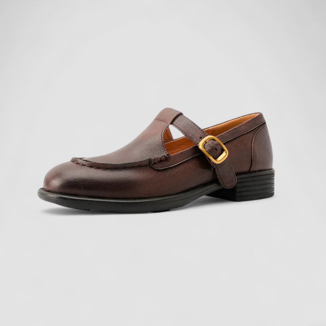 Women's Mary Jane Shoes Buckle Strap Round Toe Flat Style