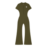 Load image into Gallery viewer, Nova Flared Leg Quarter-Zip Jumpsuit

