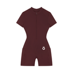 Load image into Gallery viewer, Maxima Quarter-Zip Short Sleeve Romper
