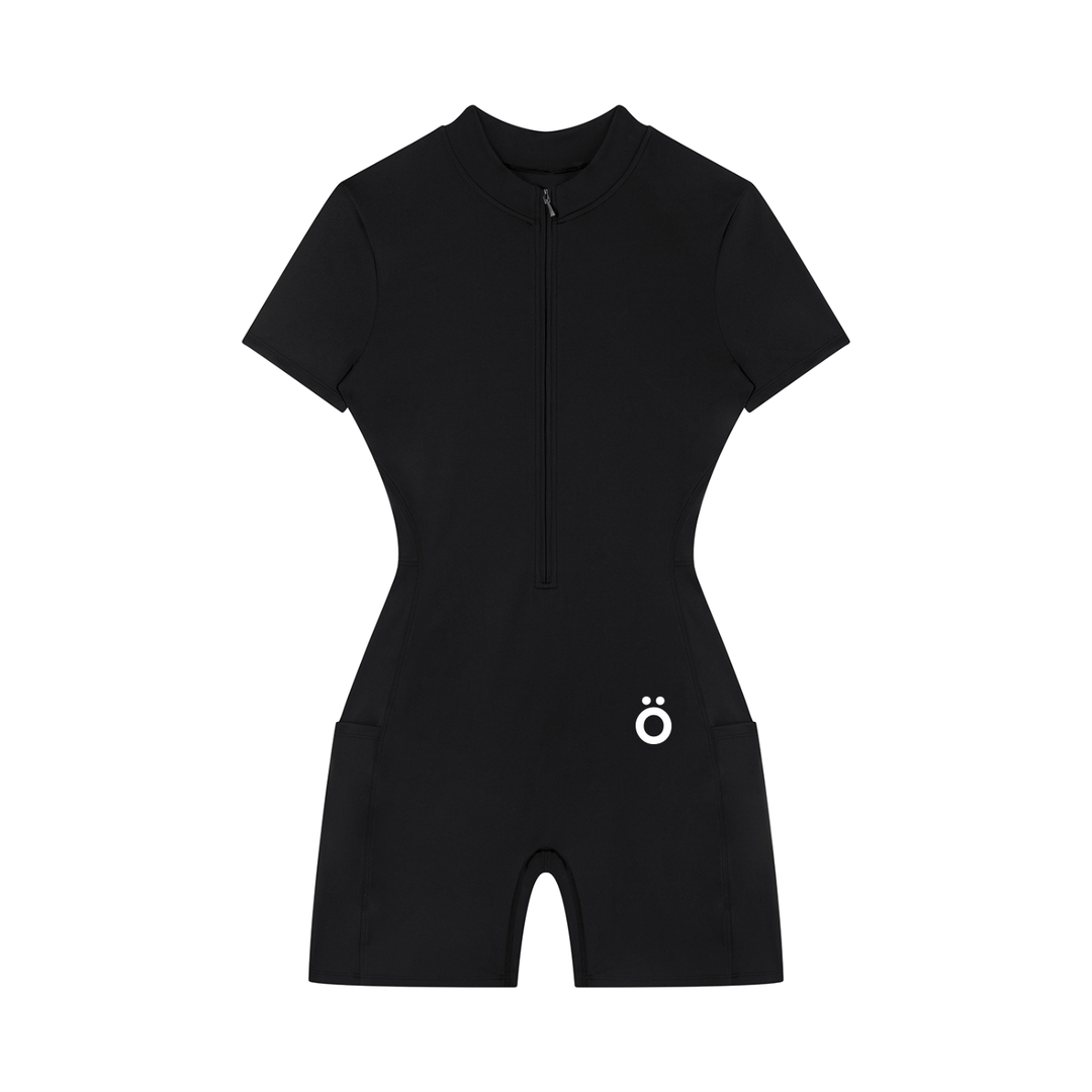 Maxima Quarter-Zip Short Sleeve Romper