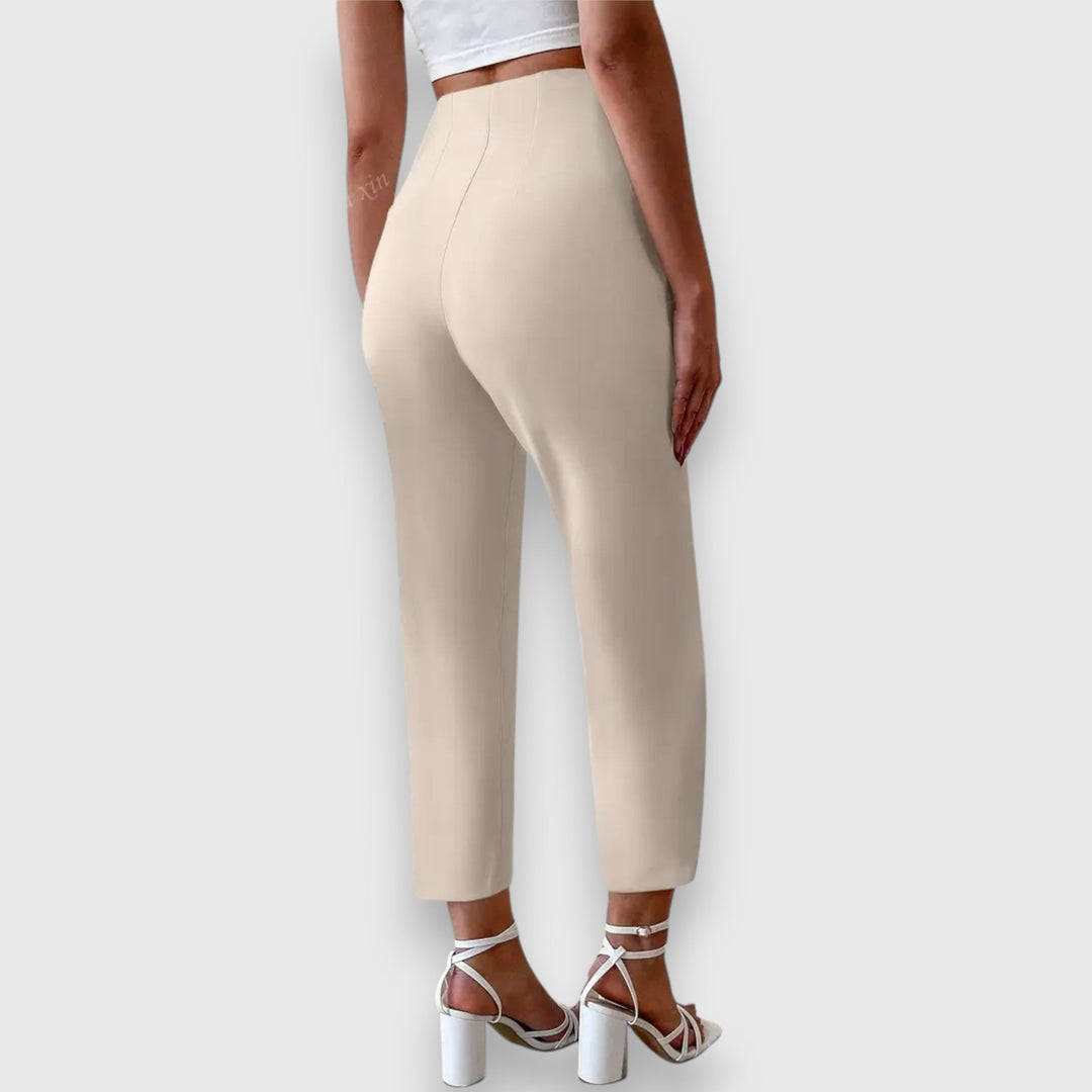 Women's High Waisted Dress Pants Straight Leg Tailored Style