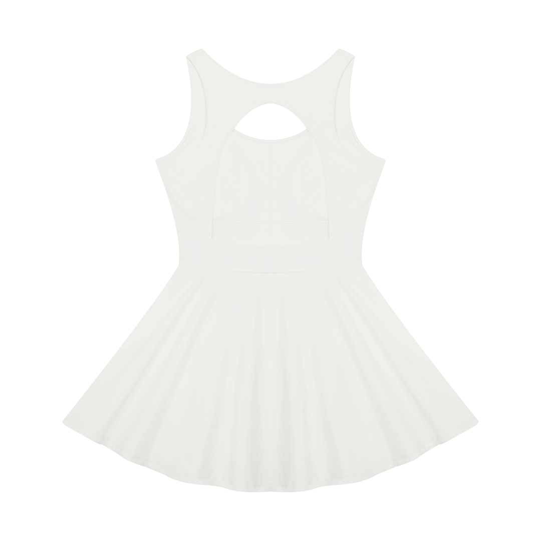 Rosalia Open-Back Tennis Dress - White & Pink
