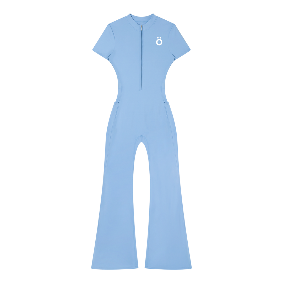 Nova Flared Leg Quarter-Zip Jumpsuit