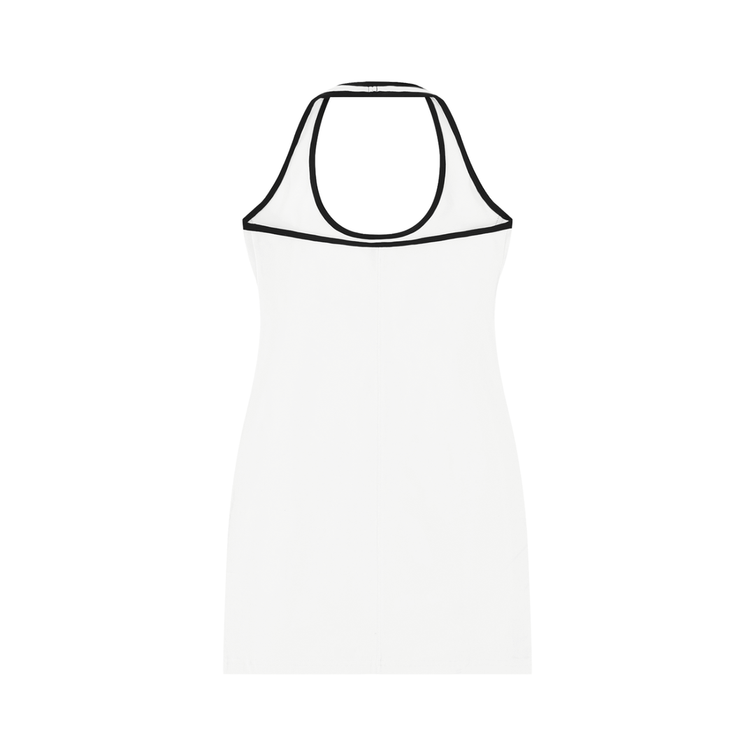 Aurelia Binding Tight Halter Dress - In White