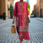 Load image into Gallery viewer, Women's Red Maxi Dress Boho Casual Style
