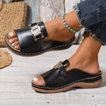 Load image into Gallery viewer, Women's Mules Buckle Strap Open Toe Slip On Style
