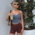 Load image into Gallery viewer, Hortensia Topstitching Yoga Tank Top
