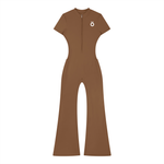 Load image into Gallery viewer, Nova Flared Leg Quarter-Zip Jumpsuit
