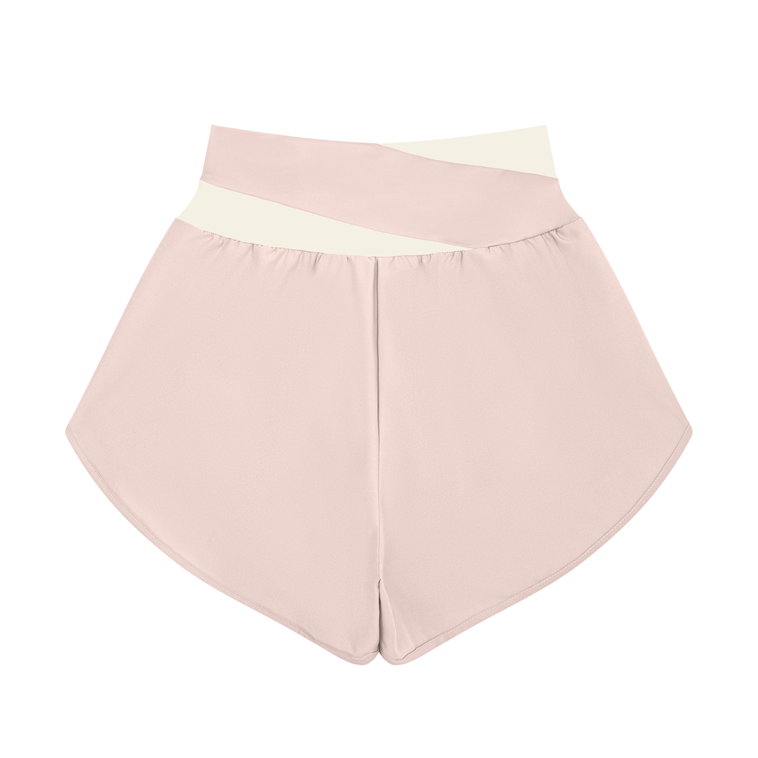 Cecilia Yoga Panelled Shorts - In Light Pink