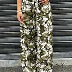 Load image into Gallery viewer, Women's Camo Cargo Pants Wide Leg Drawstring Waist Baggy Fit

