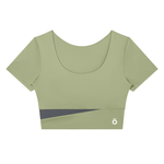 Load image into Gallery viewer, Amara Panelled Crop Yoga T-Shirt
