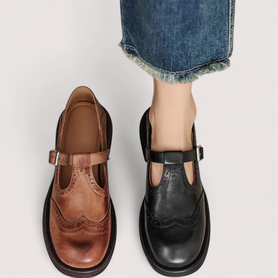 Women's Mary Jane Shoes Buckle Strap Round Toe Chunky Sole