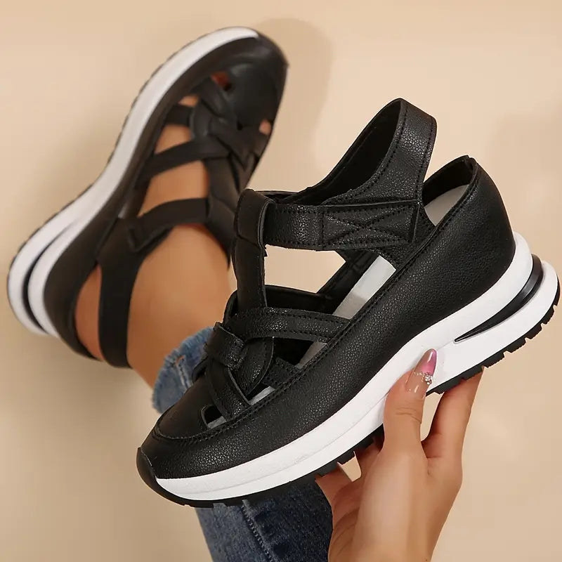 Women's Platform Sandals Cutout Strap Sporty Open Toe Style