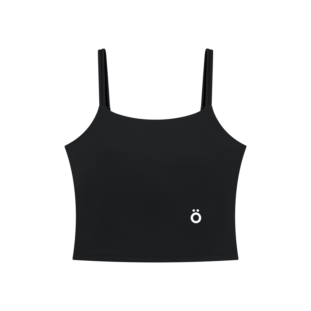Emilia Yoga Crop Tank Top - Brown & Black