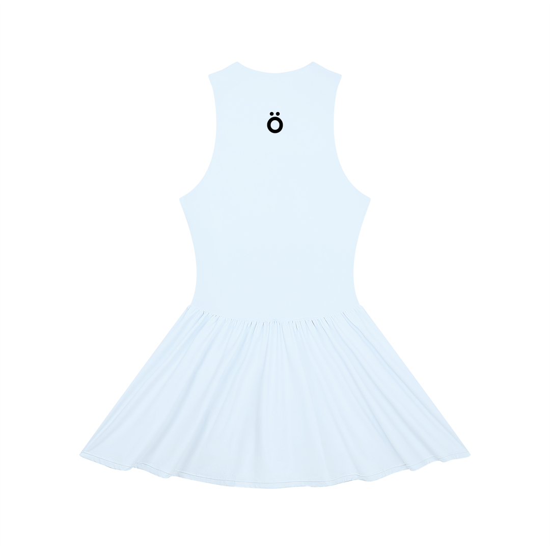 Selena Ruched Sleeveless Full-Zip Dress - In Pink, Light Yellow, & Water Blue