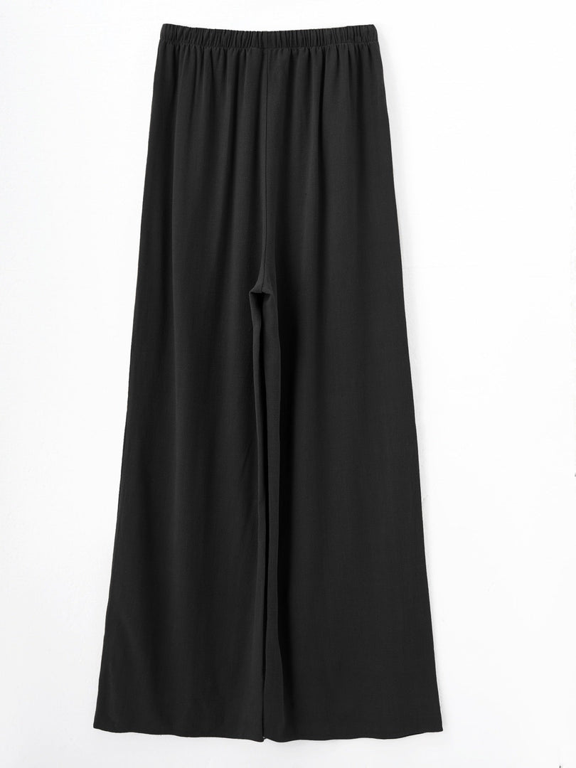 Women's Linen Wide Leg Pants High Waist Flowing Relaxed Casual Style